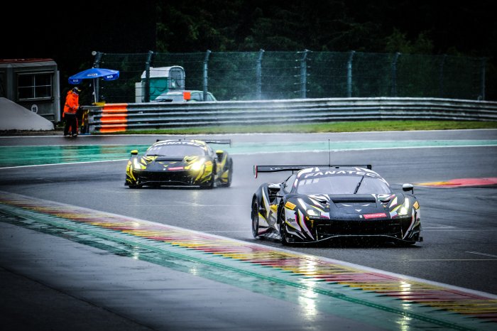 Iron Lynx Ferrari tops rain-hit morning session as test days get underway at Spa-Francorchamps