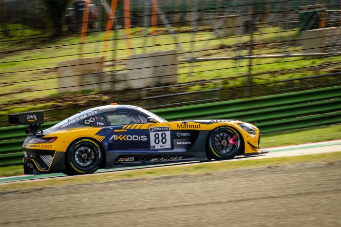 Mercedes-AMG Team Akkodis ASP on top in incident filled opening session at Imola