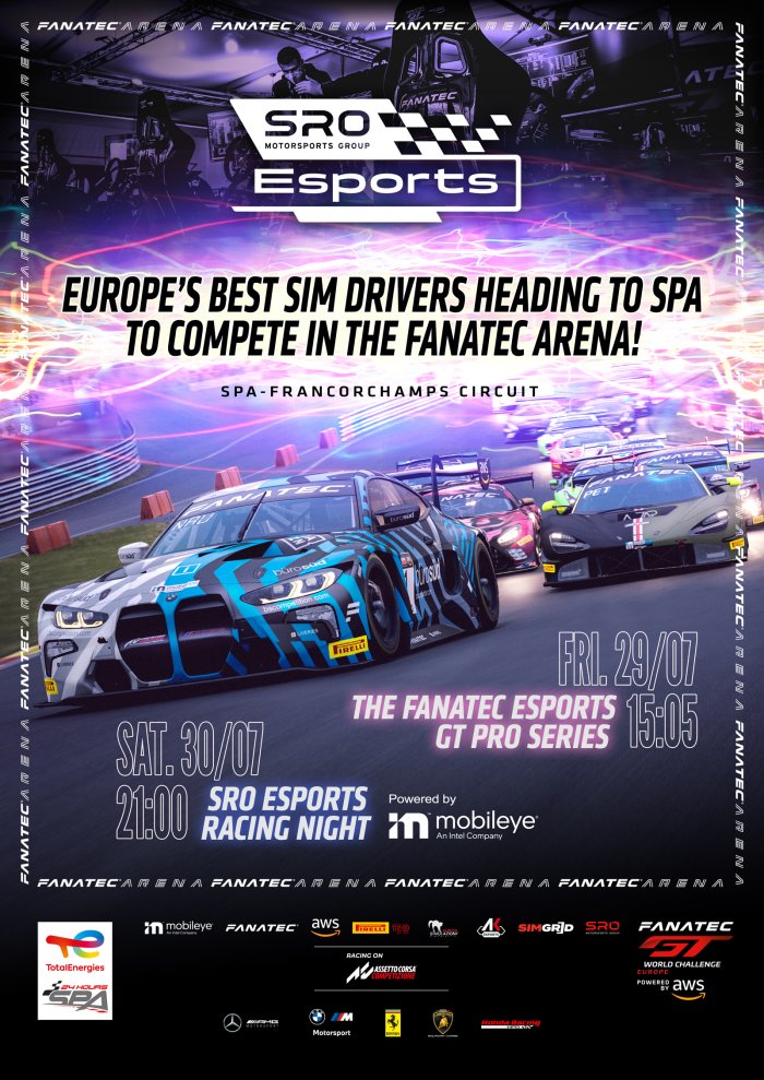 Top sim racers set for Spa-Francorchamps showdown at SRO Esports Racing Night