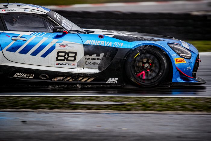 Akkodis ASP Mercedes-AMG boosts title challenge pole at rain-soaked Nürburgring