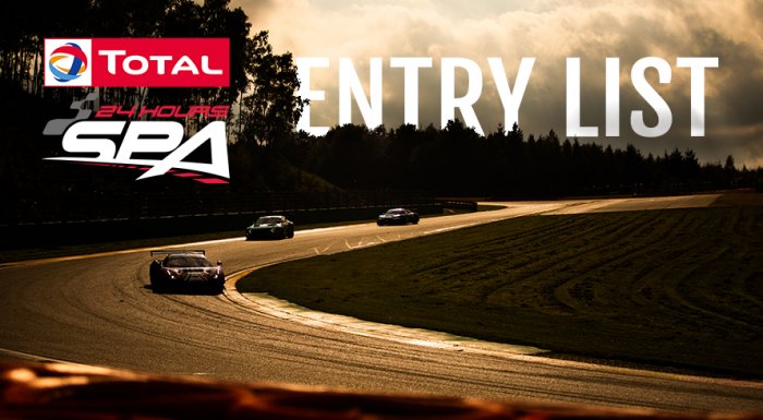 Total 24 Hours of Spa presents 56-car entry list for upcoming autumn edition