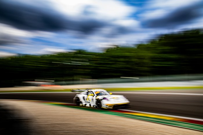 Pure Rxcing voerde vannamiddag de Bronze Test aan met zijn #911 Porsche als officiële opener van de 2023 CrowdStrike 24 Hours of Spa.