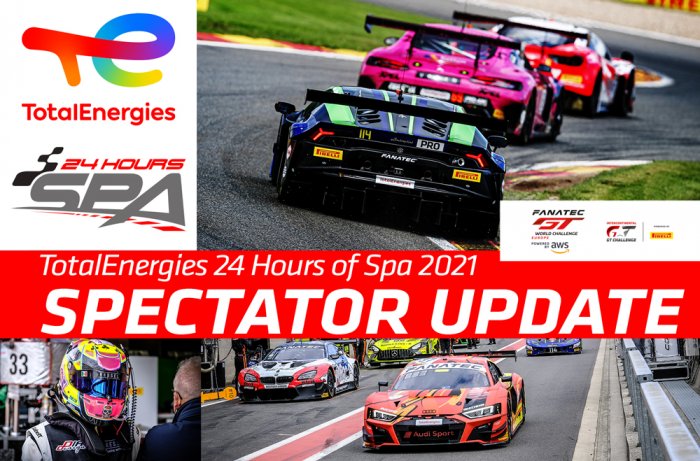 Update voor de toeschouwers voor de TotalEnergies 24 Hours of Spa 2021